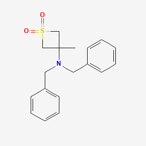 molecular formula C18H21NO2S B12100375 3-(Dibenzylamino)-3-methylthietane 1,1-dioxide 
