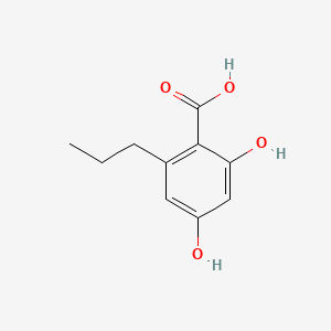 molecular formula C10H12O4 B1210038 2,4-Dihydroxy-6-propylbenzoic acid CAS No. 4707-50-0
