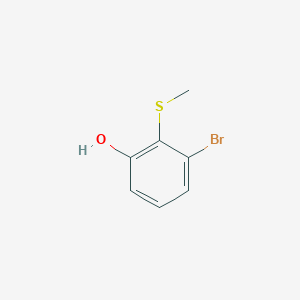 molecular formula C7H7BrOS B12100386 3-Bromo-2-(methylthio)phenol 