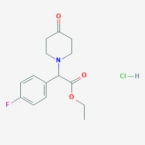molecular formula C15H19ClFNO3 B12100433 (R)-(4-Fluoro-phenyl)-(4-oxo-piperidin-1-yl)-acetic acid ethyl ester, HCl 