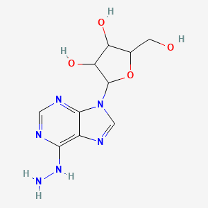 molecular formula C10H14N6O4 B1210045 6-Hydrazinyl-9-pentofuranosyl-9h-purine CAS No. 5746-27-0