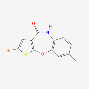 molecular formula C12H8BrNO2S B12100459 Thieno[2,3-b][1,5]benzoxazepin-4(5H)-one, 2-bromo-8-methyl- 