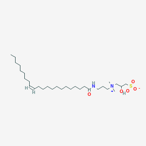 molecular formula C30H60N2O5S B12100482 1-Propanaminium, 2-hydroxy-N,N-dimethyl-N-(3-(((13Z)-1-oxo-13-docosen-1-yl)amino)propyl)-3-sulfo-, inner salt CAS No. 164118-71-2
