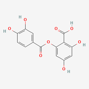 molecular formula C14H10O8 B1210052 2-(3,4-Dihydroxybenzoyloxy)-4,6-dihydroxybenzoic acid CAS No. 30048-34-1