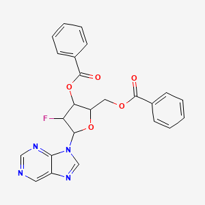molecular formula C24H19FN4O5 B12100563 Purine-9-beta-D-(3',5'-di-O-benzoyl-2'-deoxy-2'-fluoro)arabinoriboside 