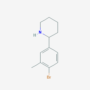 molecular formula C12H16BrN B12100580 (S)-2-(4-Bromo-3-methylphenyl)piperidine 