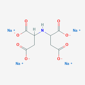 molecular formula C8H7NNa4O8 B121006 Aspartic acid, N-(1,2-dicarboxyethyl)-, sodium salt (1:4) CAS No. 144538-83-0