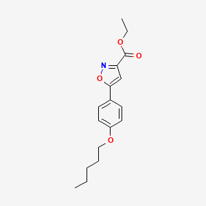 molecular formula C17H21NO4 B12100621 Ethyl5-(4-(pentyloxy)phenyl)isoxazole-3-carboxylate 