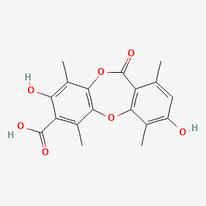 molecular formula C18H16O7 B1210072 低原紫杉酸 CAS No. 4665-02-5
