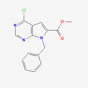 molecular formula C15H12ClN3O2 B12100728 Methyl 7-benzyl-4-chloro-7H-pyrrolo[2,3-d]pyrimidine-6-carboxylate 