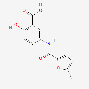molecular formula C13H11NO5 B1210074 2-Hydroxy-5-[[(5-methyl-2-furanyl)-oxomethyl]amino]benzoic acid 