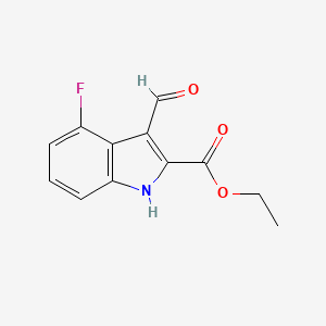 molecular formula C12H10FNO3 B12100767 Ethyl 4-fluoro-3-formyl-1H-indole-2-carboxylate CAS No. 586336-89-2