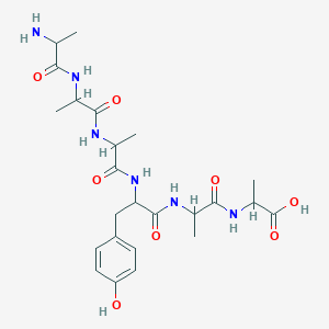 molecular formula C24H36N6O8 B12100804 H-DL-Ala-DL-Ala-DL-Ala-DL-Tyr-DL-Ala-DL-Ala-OH 