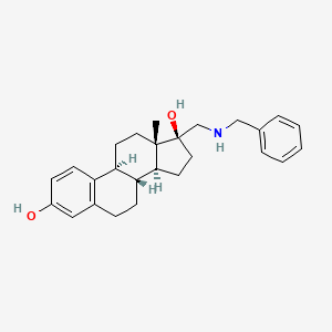 molecular formula C26H33NO2 B1210081 17-[(Benzylamino)methyl]estra-1,3,5(10)-triene-3,17beta-diol CAS No. 16669-05-9