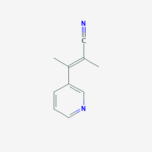 molecular formula C10H10N2 B12100853 2-Methyl-3-(pyridin-3-yl)but-2-enenitrile 