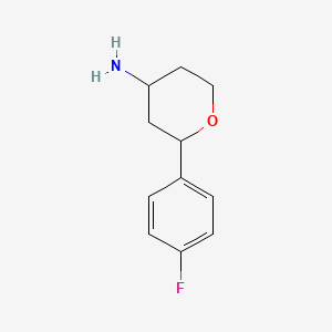 molecular formula C11H14FNO B12100884 2-(4-Fluorophenyl)oxan-4-amine 