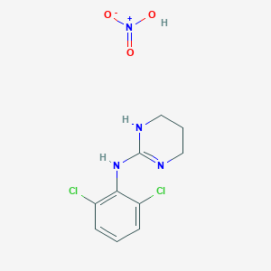 molecular formula C10H12Cl2N4O3 B1210092 N-(2,6-Dichlorophenyl)-1,4,5,6-tetrahydro-2-pyrimidinamine, mononitrate CAS No. 65955-46-6