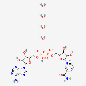 molecular formula C21H35N7O18P2 B12100941 beta-Nicotinamide adenine dinucleotide tetrahydrate, crystalline 