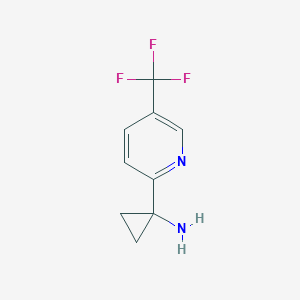 molecular formula C9H9F3N2 B12101004 1-(5-(Trifluoromethyl)pyridin-2-yl)cyclopropan-1-amine 
