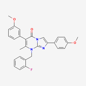 molecular formula C28H24FN3O3 B12101009 8-(2-fluorobenzyl)-6-(3-methoxyphenyl)-2-(4-methoxyphenyl)-7-methylimidazo[1,2-a]pyrimidin-5(8H)-one 
