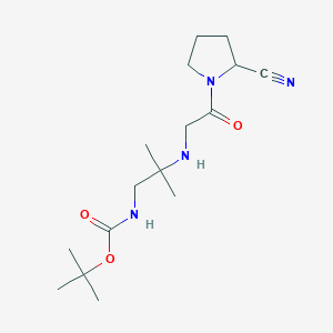 molecular formula C16H28N4O3 B12101059 (S)-tert-butyl 2-(2-(2-cyanopyrrolidin-1-yl)-2-oxoethylaMino)-2-MethylpropylcarbaMate 