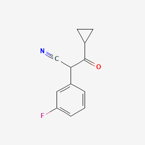 molecular formula C12H10FNO B12101107 3-Cyclopropyl-2-(3-fluorophenyl)-3-oxopropanenitrile 