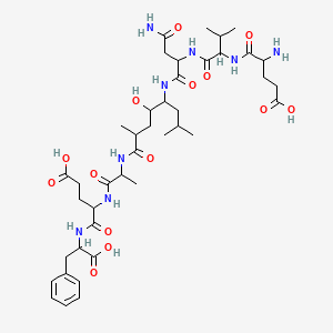 molecular formula C41H64N8O14 B12101133 4-Amino-5-[[1-[[4-amino-1-[[8-[[1-[[4-carboxy-1-[(1-carboxy-2-phenylethyl)amino]-1-oxobutan-2-yl]amino]-1-oxopropan-2-yl]amino]-5-hydroxy-2,7-dimethyl-8-oxooctan-4-yl]amino]-1,4-dioxobutan-2-yl]amino]-3-methyl-1-oxobutan-2-yl]amino]-5-oxopentanoic acid 