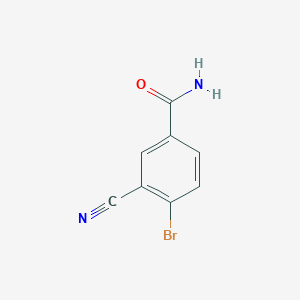molecular formula C8H5BrN2O B12101199 4-Bromo-3-cyanobenzamide 