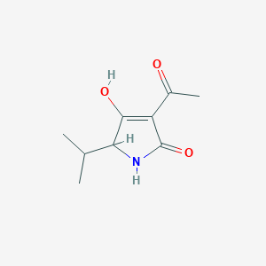 molecular formula C9H13NO3 B12101205 2H-Pyrrol-2-one, 3-acetyl-1,5-dihydro-4-hydroxy-5-(1-methylethyl)- CAS No. 2113-91-9