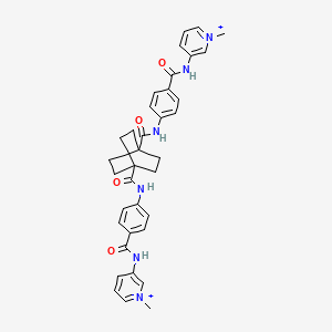 B1210121 1-N,4-N-bis[4-[(1-methylpyridin-1-ium-3-yl)carbamoyl]phenyl]bicyclo[2.2.2]octane-1,4-dicarboxamide CAS No. 60172-10-3