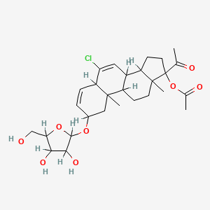B1210128 3-O-Arabinofuranosylchlormadinol acetate CAS No. 98753-24-3