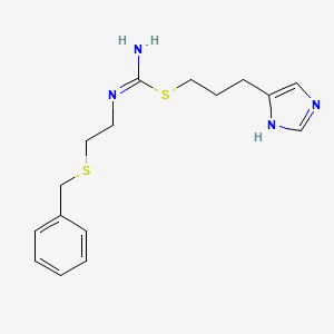 molecular formula C16H22N4S2 B1210132 3-(1H-Imidazol-4-yl)propyl (2-(benzylthio)ethyl)carbamimidothioate CAS No. 102203-15-6