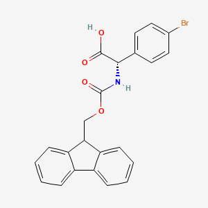 molecular formula C23H18BrNO4 B12101326 (S)-2-((((9H-fluoren-9-yl)methoxy)carbonyl)amino)-2-(4-bromophenyl)acetic acid 