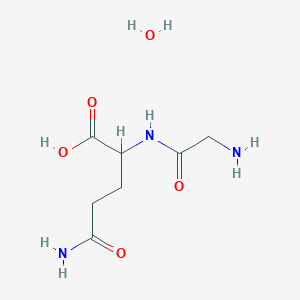 molecular formula C7H15N3O5 B12101333 Glycyl-L-glutamineMonohydrate 