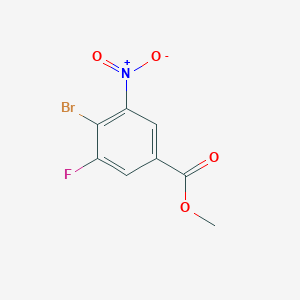 molecular formula C8H5BrFNO4 B12101339 Methyl 4-bromo-3-fluoro-5-nitrobenzoate 
