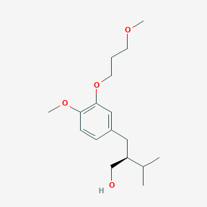 molecular formula C17H28O4 B12101340 Benzenepropanol, 4-methoxy-3-(3-methoxypropoxy)-beta-(1-methylethyl)-, (betaS)- 