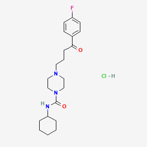 molecular formula C21H31ClFN3O2 B1210135 4-(3-(4-Fluorobenzoyl)propyl)-N-cyclohexyl-1-piperazinecarboxamide hydrochloride CAS No. 119978-03-9