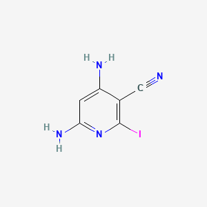 molecular formula C6H5IN4 B1210137 2,4-Diamino-5-cyano-6-iodopyridine CAS No. 70172-54-2