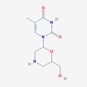 molecular formula C10H15N3O4 B12101372 1-[6-(Hydroxymethyl)morpholin-2-yl]-5-methylpyrimidine-2,4-dione 