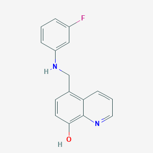 molecular formula C16H13FN2O B1210144 5-[(3-氟苯胺基)甲基]-8-喹啉酚 