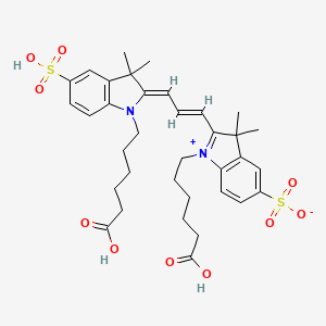 molecular formula C35H44N2O10S2 B12101473 1-(5-carboxypentyl)-2-[(E,3Z)-3-[1-(5-carboxypentyl)-3,3-dimethyl-5-sulfoindol-2-ylidene]prop-1-enyl]-3,3-dimethylindol-1-ium-5-sulfonate 