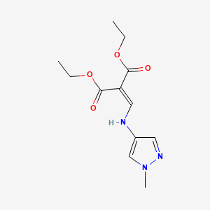 molecular formula C12H17N3O4 B12101513 Propanedioic acid, 2-[[(1-methyl-1H-pyrazol-4-yl)amino]methylene]-, 1,3-diethyl ester 