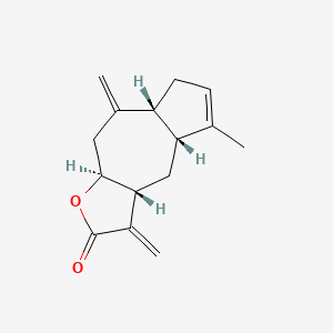 molecular formula C15H18O2 B1210156 Azuleno(6,5-b)furan-2(3H)-one, 3a,4,4a,7,7a,8,9,9a-octahydro-5-methyl-3,8-bis(methylene)-, (3aR,4aR,7aR,9aS)- CAS No. 73020-91-4