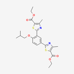 molecular formula C24H28N2O5S2 B12101628 Diethyl 2,2'-(4-isobutoxy-1,3-phenylene)bis(4-methylthiazole-5-carboxylate) 