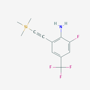 molecular formula C12H13F4NSi B12101771 2-Fluoro-4-trifluoromethyl-6-trimethylsilanylethynyl-phenylamine 