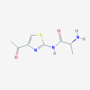 molecular formula C8H11N3O2S B12101786 (2R)-N-(4-acetyl-1,3-thiazol-2-yl)-2-aminopropanamide 