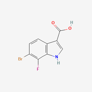 molecular formula C9H5BrFNO2 B12101871 6-Bromo-7-fluoro-1H-indole-3-carboxylic acid 