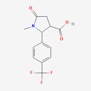 molecular formula C13H12F3NO3 B12101944 1-Methyl-5-oxo-2-(4-(trifluoromethyl)phenyl)pyrrolidine-3-carboxylic acid 