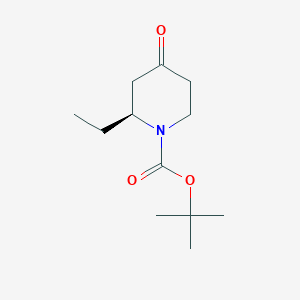 molecular formula C12H21NO3 B12101981 tert-butyl (2S)-2-ethyl-4-oxo-piperidine-1-carboxylate 