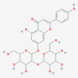 molecular formula C27H30O15 B12101988 7-[4,5-Dihydroxy-6-(hydroxymethyl)-3-[3,4,5-trihydroxy-6-(hydroxymethyl)oxan-2-yl]oxyoxan-2-yl]oxy-5-hydroxy-2-(4-hydroxyphenyl)chromen-4-one 